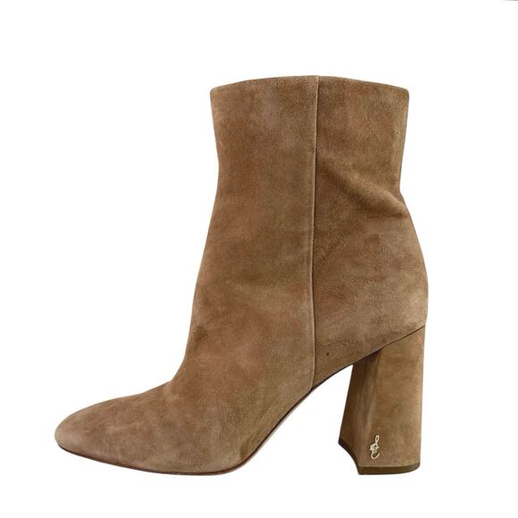 Sam Edelman Daria Women's Brown Suede Leather Square Toe Zipper Ankle Boots 8.5 - Picture 1 of 10